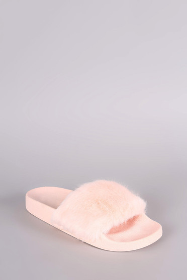 Bamboo Fur Slide Sandal