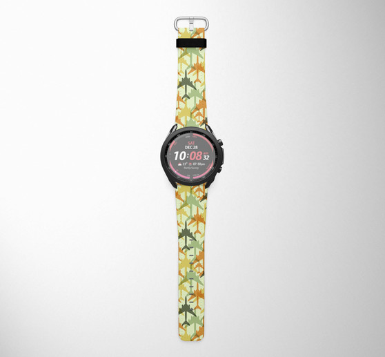 Seamless Colourful Airplanes Samsung & Huawei Watch Bands