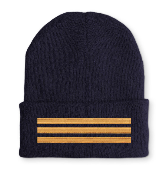 Pilot Epaulette (Golden) 3 Lines Embroidered Beanies