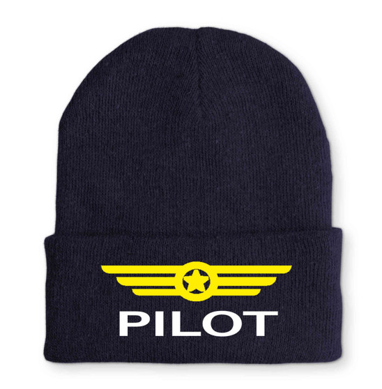 Pilot & Badge Embroidered Beanies