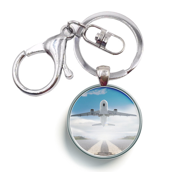 Taking off Aircraft Designed Circle Key Chains