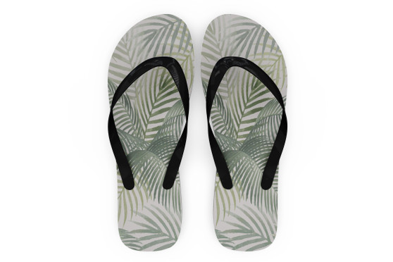 Palm Leaf & Summer Designed Slippers (Flip Flops)