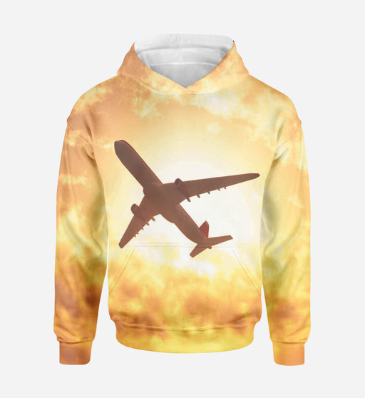 Plane Passing By Printed 3D Hoodies