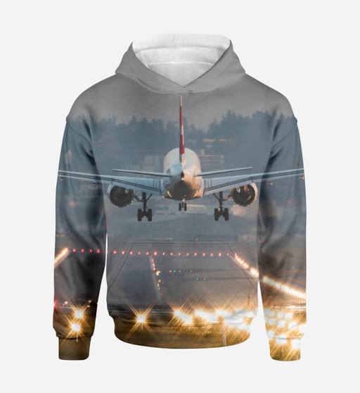 Magnificent Airplane Landing Printed 3D Hoodies