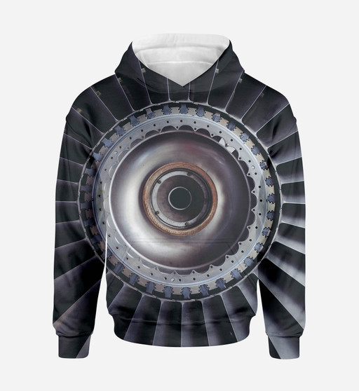 Real Jet Engine Printed 3D Hoodies