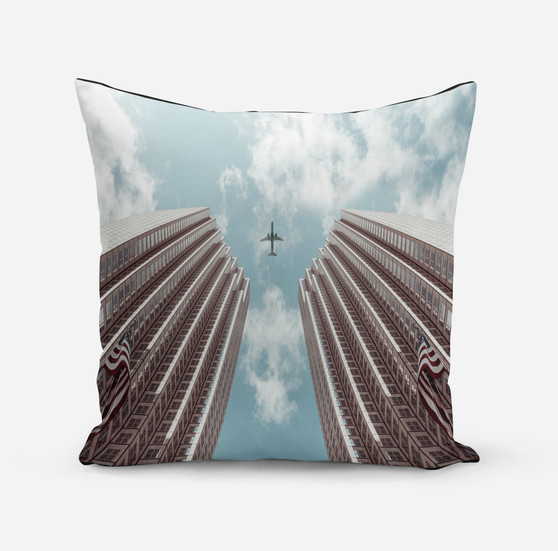 Airplane Flying over Big Buildings Printed iPhone Cases