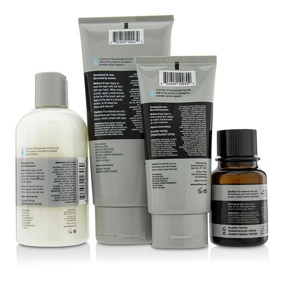 Logistics For Men The Perfect Shave Kit: Cleanser + Pre-Shave Oil + Shave Cream + After Shave Cream - 4pcs