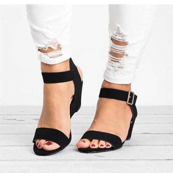 Peep Toe Wedge Heels