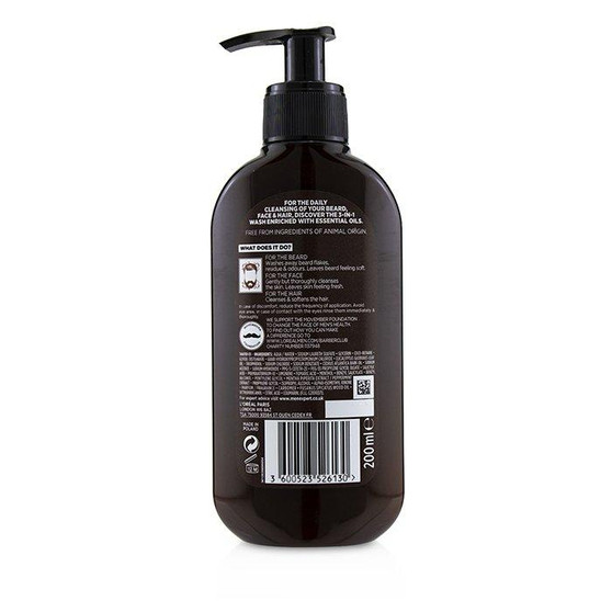 Men Expert Barber Club Beard, Face & Hair Wash - 200ml-6.76oz