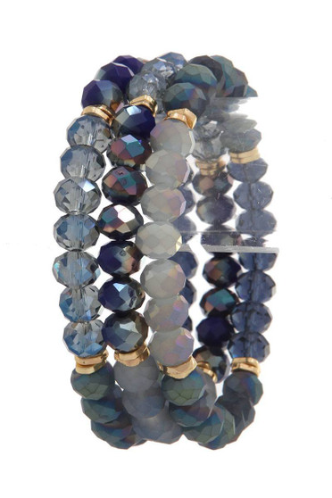 Beaded multi colored stretch bracelet