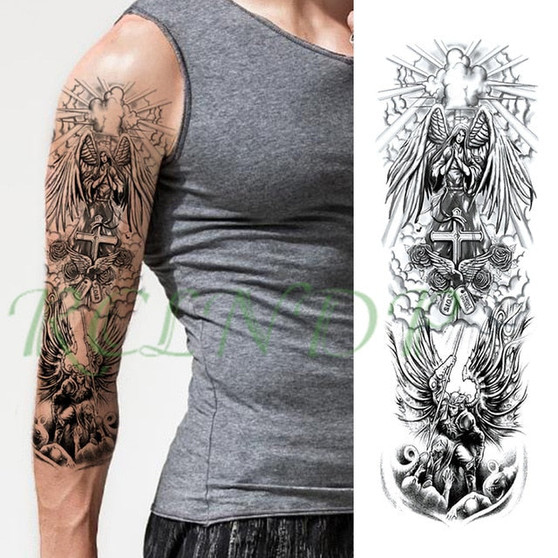 Geometric Design Full Arm Waterproof Temporary Tattoo Sticker