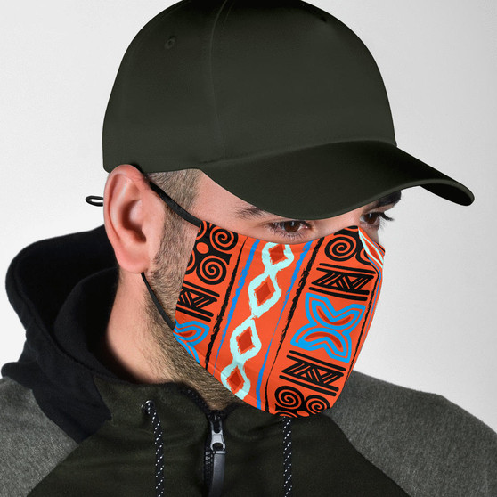 Colored Adinkra Print Face Mask