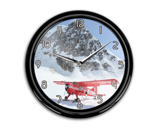 Amazing Snow Airplane Printed Wall Clocks