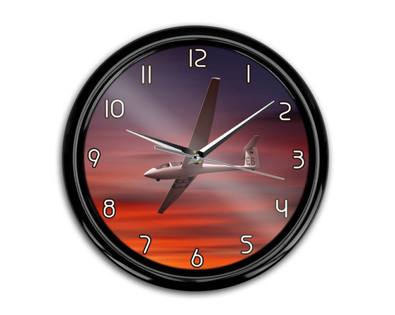 Cruising Glider at Sunset Printed Wall Clocks