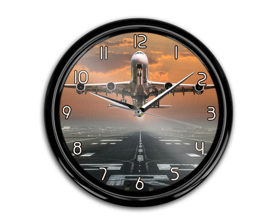 Aircraft Departing from RW30 Printed Wall Clocks