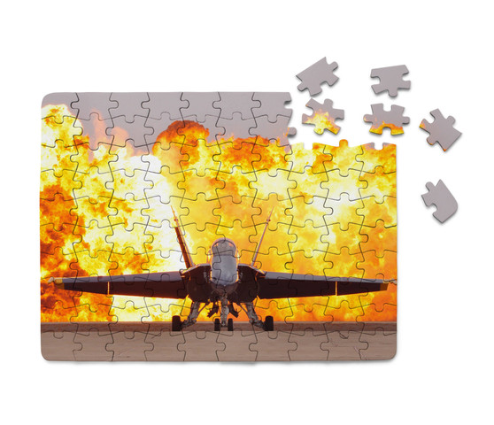 Face to Face with Air Force Jet & Flames Printed Puzzles