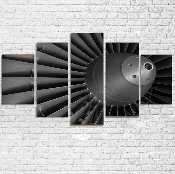Super View of Jet Engine Printed Multiple Canvas Poster