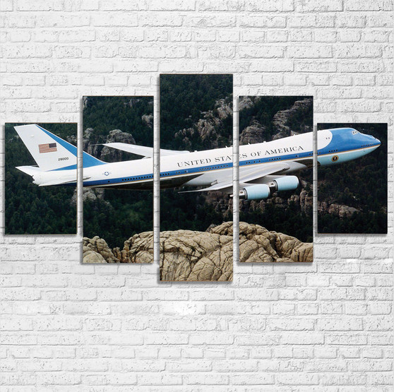 Cruising United States of America Boeing 747 Printed Multiple Canvas Poster