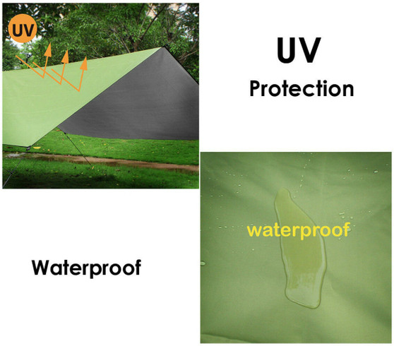 Waterproof Large Camping Tent Tarp Shelter Hammock Cover Lightweight Rain Shelter