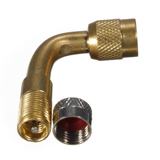 90 Degree Brass Air Tire Valve Extension for Motorcycle Car Scooter