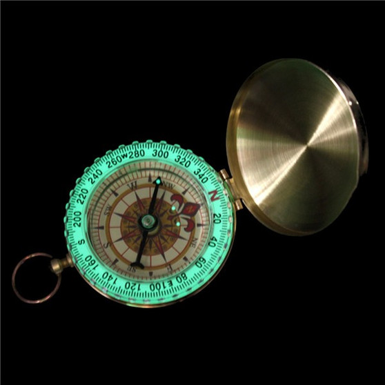 Pocket Watch Compass Classic Keychain Camping Hiking Navigation Outdoor Night Lights