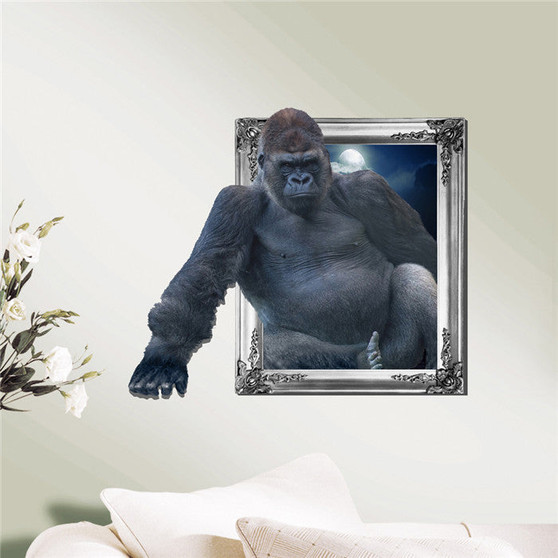 Chimpanzee 3D Wall Decals Animal PAG STICKER Removable Gorilla Wall Stickers Home Decor Gift