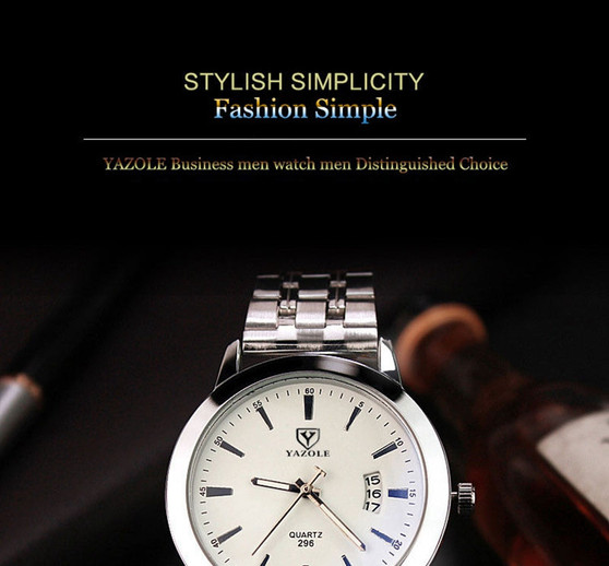 YAZOLE 296 Fashion Men Quartz Watch Casual Date Display Bussiness Wristwatch