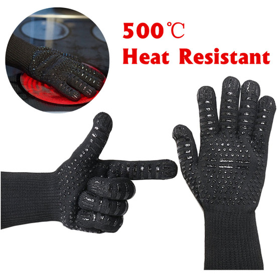 Silicone Extreme 500℃ Heat Resistant Glove Cooking Oven Hot Mitt BBQ Grilling Glove