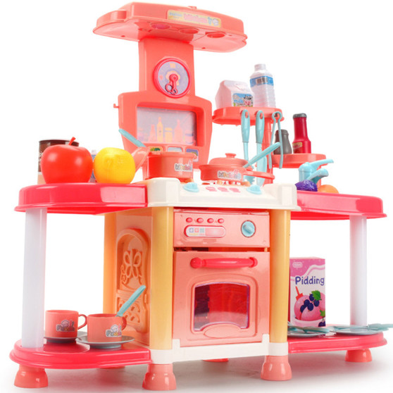 Children's Playhouse Kitchen Toy Set Sound And Light Sound Effects Girls Cook And Cook Utensils