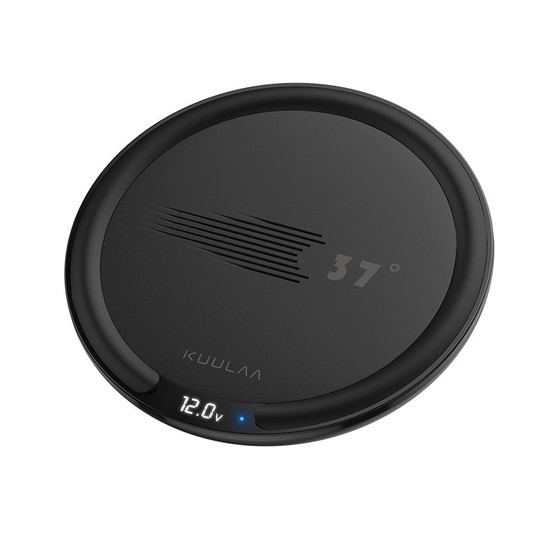 KUULAA 15W Digital Display Real-Time Voltage Monitor Cooling Fan Wireless Charger for iPhone 11 Pro XR for Samsung S20 Huawei LG (Black)