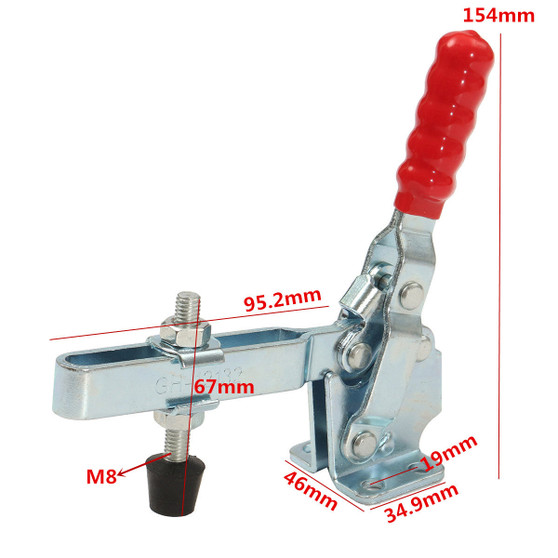 227KG Holding Capacity Quick Release U Bar Hand Tool Vertical Type Toggle Clamp