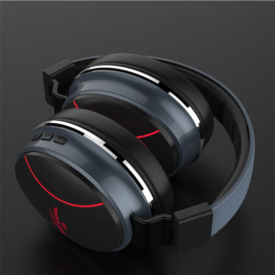 Bakeey Wireless bluetooth Headphone LED Light Gaming Headset Foldable TF Card AUX Stereo Headphone With Mic (Black + Red)