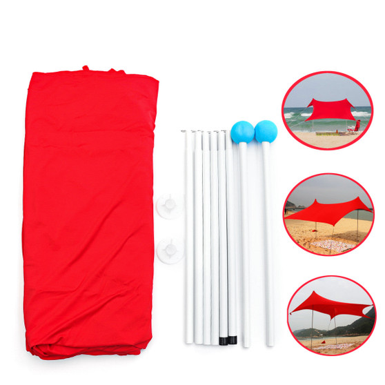 210x210x165cm Outdoor Camping Tent Canopy with Sandbag Anchors Lightweight Sunshade Protection Beach Shelters