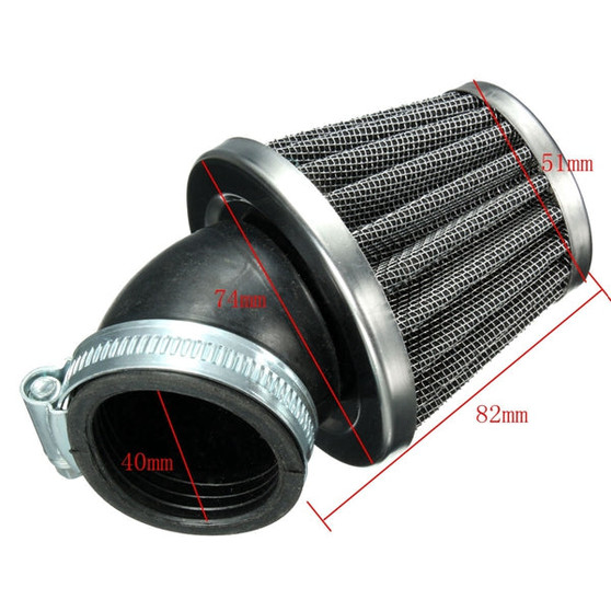 40mm 45 Degree Air Filter Black For 50cc 110cc 125cc 140cc Pit Dirt Bike Motor Bike