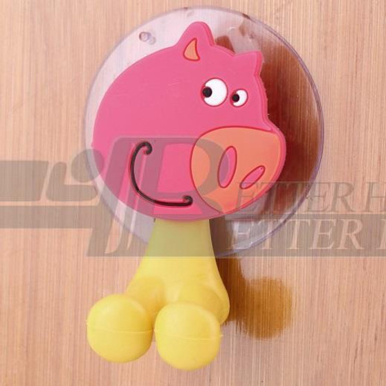 2015 Free shipping cute Cartoon sucker toothbrush holder suction hooks bathroom set accessories Eco-Friendly