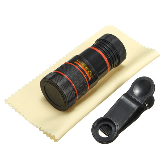 Black Universal 8X Zoom HD Optical Telescope Lens for Mobile Cell Phone Camera