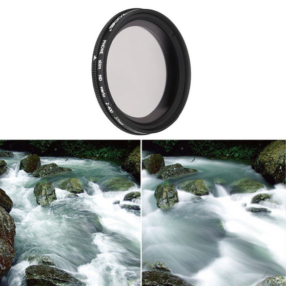 Zomei Adjustable 37mm Neutral Density Clip-on ND 2-400 Phone Camera Filter Lens for iPhone Samsung HTC Huawei Android IOS