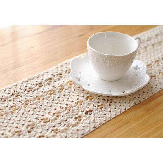 Lace Hollow Cotton Tableware Mat Table Runner Tablecloth Desk Cover Heat Insulation Bowl Pad