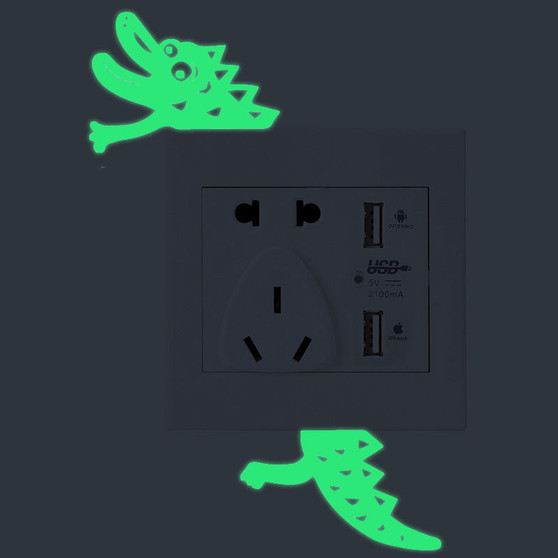 Honana DX-169 Fluorescent Glow Switch Wall Sticker Horrible Crocodile Home Bedroom Decor