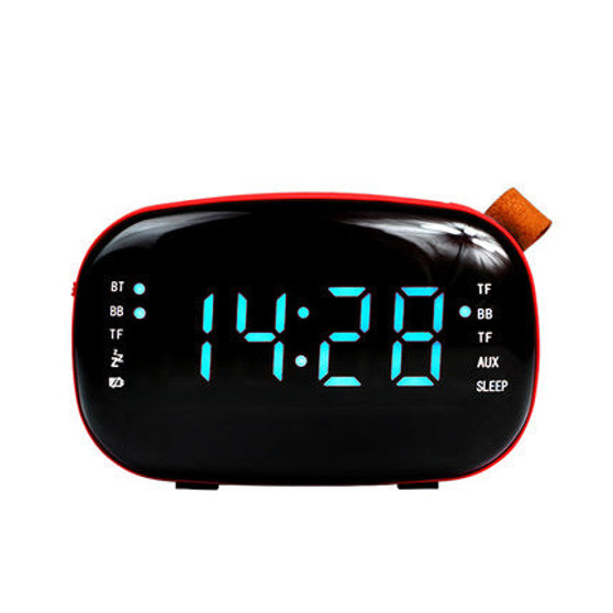 LED Digital Double Alarm Clock with Sleep Timer Snooze Fuction Bluethooth Loudspeaker Box Table Clock