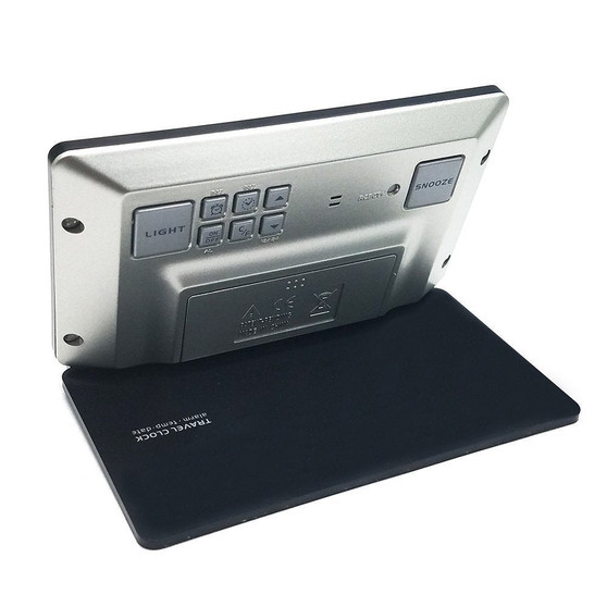 Loskii DC-12 Travel Alarm Clock LCD Mini Digital Desk Folding Electronic Alarm With Backlight