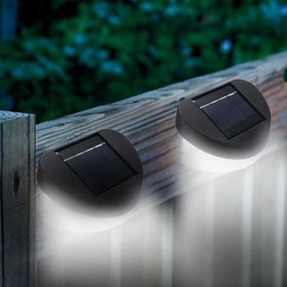 Solar Power 8 LED Wall Light Outdoor Waterproof IP65 Garden Fence Lamp