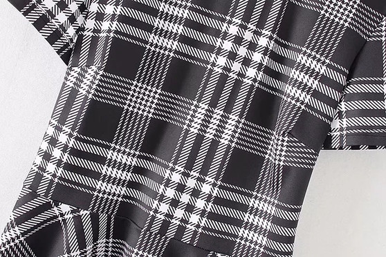 New Fashion Spring new plaid short-sleeved women's blouse