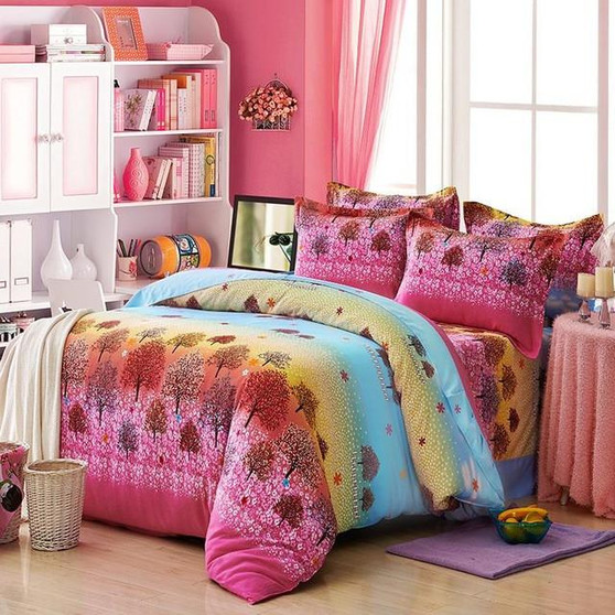 Cotton Stripe Bedding Set with duvet cover sheet and pillow cases - 18 designs