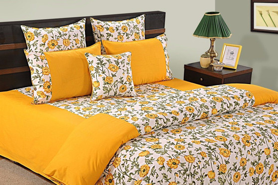 Canopus Yellow Floral Duvet Cover set