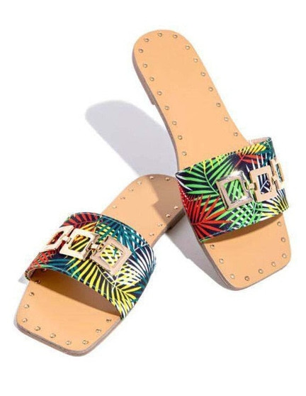 2021 Summer New Women's Sandals Flat Open Toe Outdoor Slippers Fashion Buckle Beach Shoes Plus Size 42