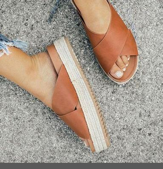 Women Wedges Shoes Sandals High Heels Sandals Summer 2021  Chaussures Femme Platform Sandals Hemp Casual Sandalia Feminina