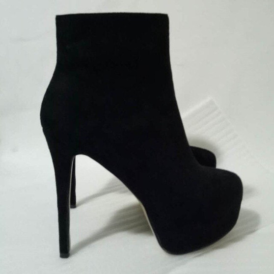 SHOFOO shoes,Elegant fashion women's shoes, flock, about 14.5 cm high heel boots, women's short boots, banquet shoes. SIZE:34-45