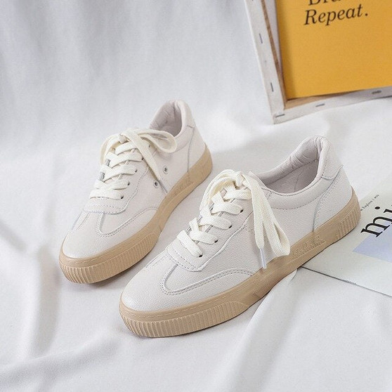 Women Sneakers Leather Shoes 2020 New Casual Flats Sneakers Women's Fashion Trend White Comfortable Vulcanize Shoes Female