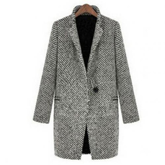 coat women Long sleeve elegant Autumn Winter Women Solid Color Slim Fit Cardigan Warm Thicken Woolen Midi Coat woman jacket 2020
